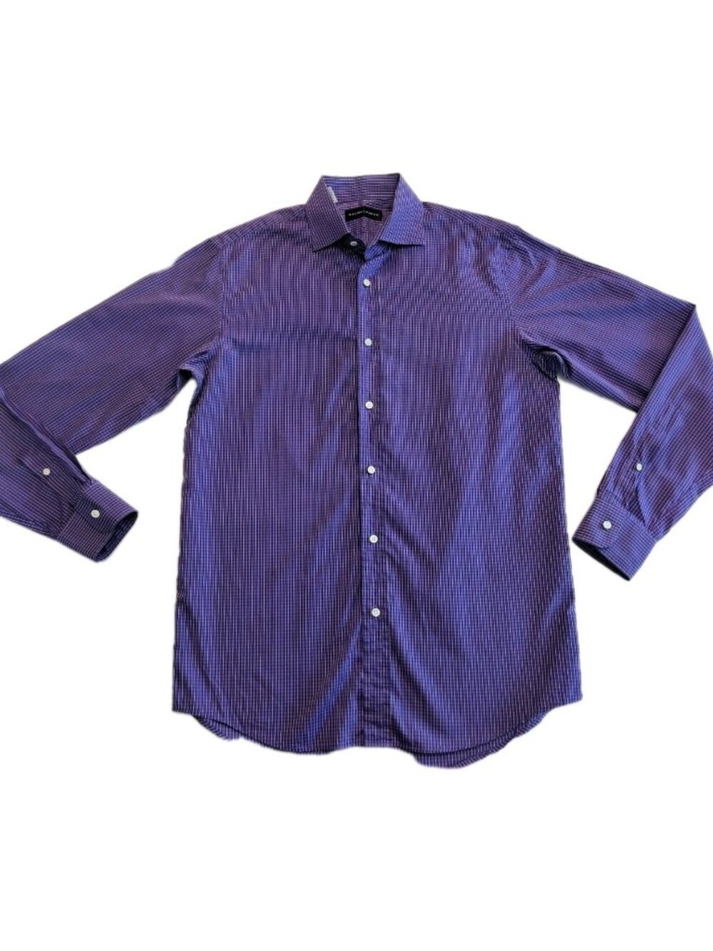 Ralph Lauren Black Label Purple Plaid Shirt Size Medium Made In Italy